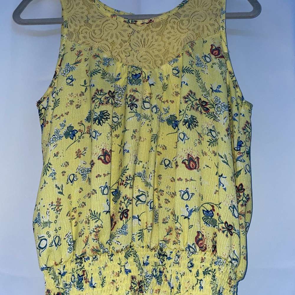 Yellow lace/floral top